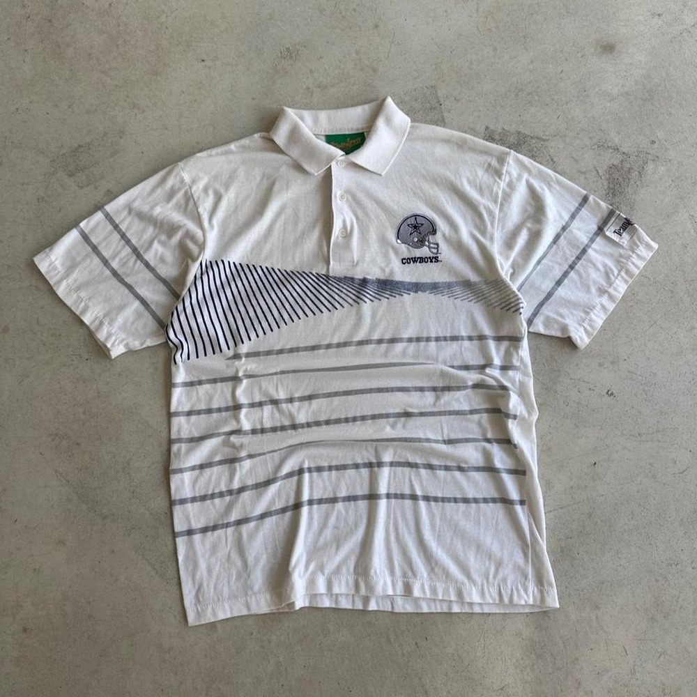 90s Vintage Dallas Cowboys white polo shirt size M